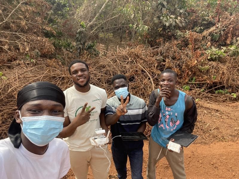 Team and extension officer on site